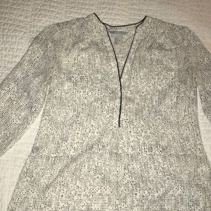 H&M White and Black Polka Dot Formal Top